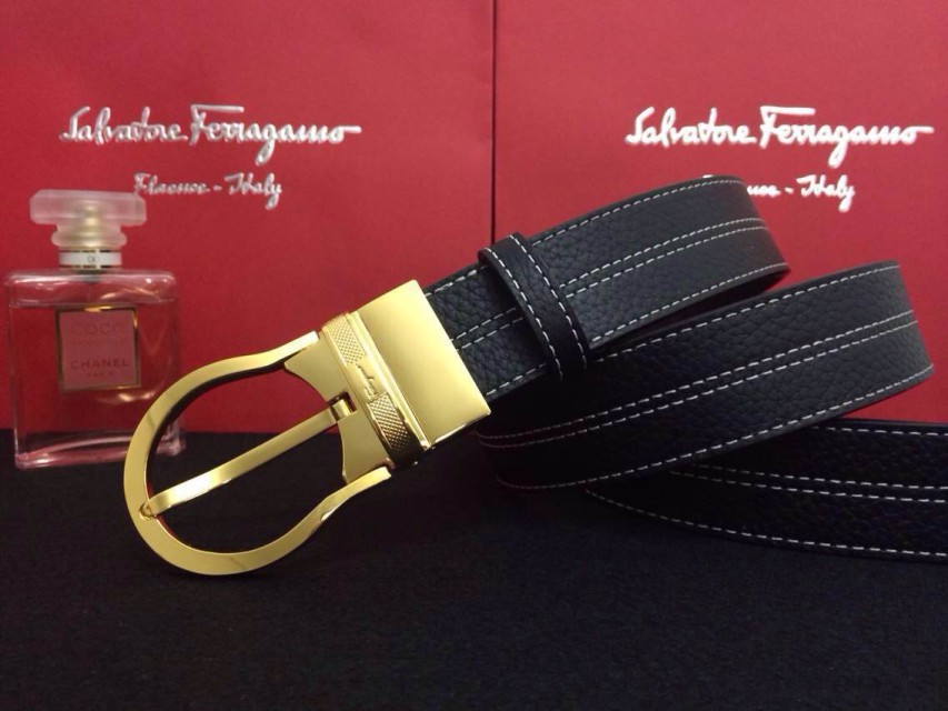 Ferragamo Gentle Monster leather belt with double gancini buckle GM072